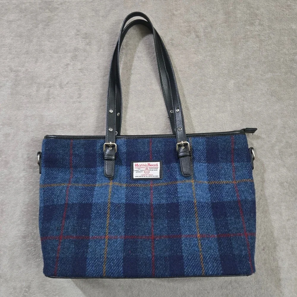 Glen Appin Harris Tweed Tote Wallet Plaid Wool Harriswear Heritage Dark Academia